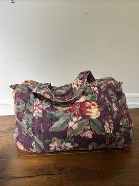 Vintage Cotton Floral Weekend/Carry-on Duffle Bag